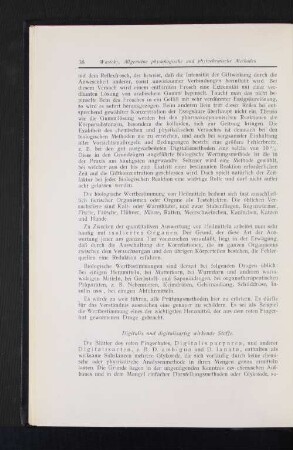 Digitalis und digitalisartig wirkende Stoffe.