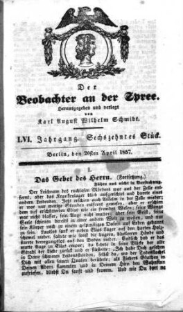 16. Stueck, 20. April 1857