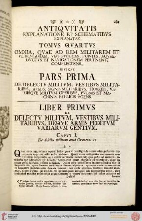 Tomus quartus omia, quae ad rem militarem et vehiculariam, vias publicas, pontes, aquaeductus et navigationem pertinent, complectens