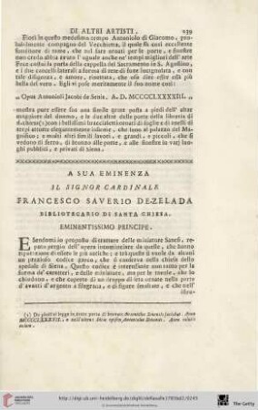 A sua Eminenza il Signor Cardinale Francesco Saverio de-Zelada