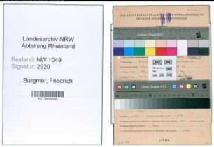 Entnazifizierung Friedrich Burgmer , geb. 08.12.1914 (Elektroingenieur)