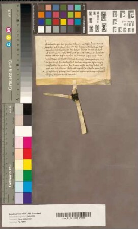 Der Kölner Bürger, Priester Lambrecht upper Bach, quittiert Herzog Wilhelm über fünf Gulden Leibrenten.
