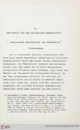 II: Mythos von der geflügelten Sonnenscheibe