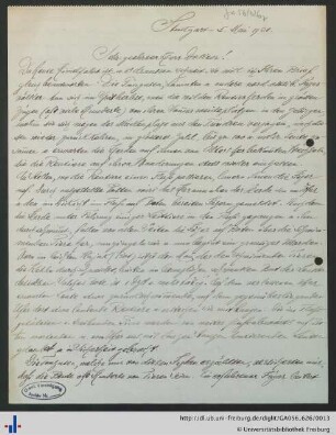 Brief vom 05.05.1921.