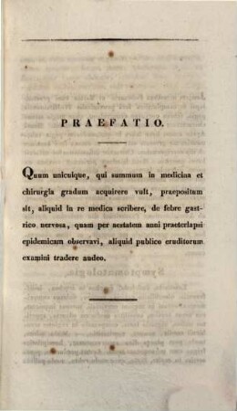 De epidemia febrium gastrico-nervosarum : Dissertatio inauguralis
