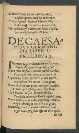 De Caesaribus Germanicis Liber II.