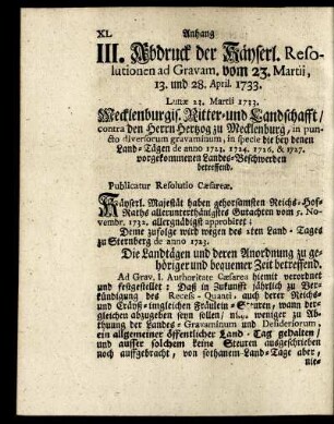III. Abdruck ...