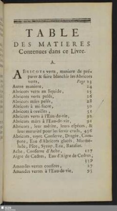 Table Des Matieres Contenues dans ce Livre