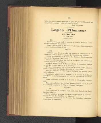 Légion d'Honneur.