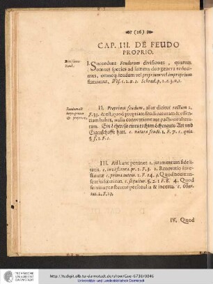 Cap. III. De Feudo Proprio.
