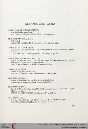 Keramik und Varia (Nr. 370-384)