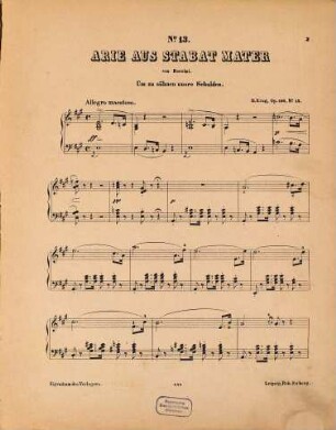 Rosen-Knospen : leichte Tonstücke über beliebte Themas mit Fingersatzbezeichnung für das Pianoforte ; op. 196, 13. Arie aus Stabat Mater