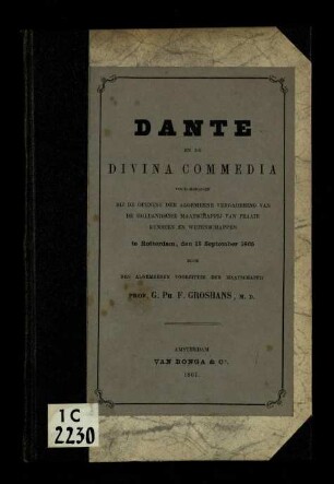 Dante en de Divina Commedia