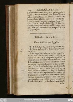Chap. XLVIII. De la dedicace des Eglises.