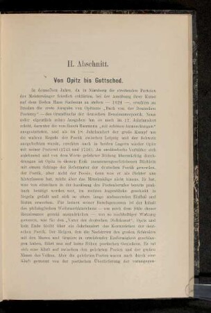 II. Abschnitt. Von Opitz bis Gottsched.