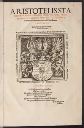 Aristotelis Stagyritae Acroases Physicae Libri VIII.