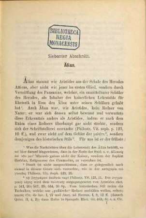 Der Atticismus in seinen Hauptvertretern : von Dionysius von Halikarnass bis auf den zweiten Philostratus, 3. 7. Abschnitt: Älian