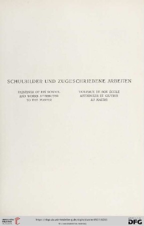 Schulbilder und zugeschriebene Arbeiten