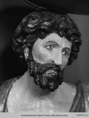 Der auferstandene Christus, flankiert von Johannes dem Täufer und Daniel