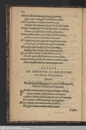 Elegia In Obitum