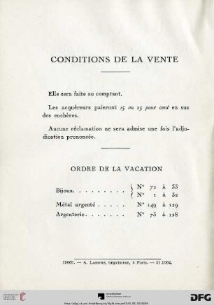 Ordre de la vacation