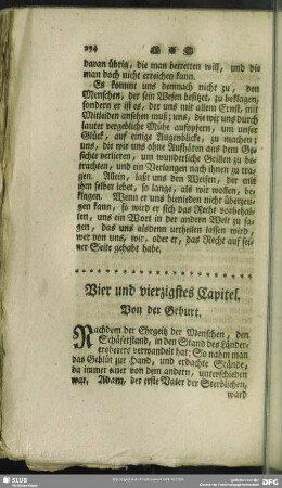 Vier und vierzigstes Capitel. Von der Geburt