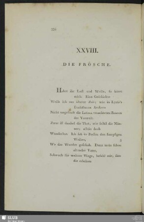 XXVIII. Die Frösche