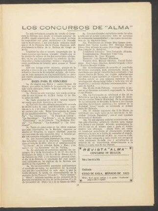 Los concursos de "Alma"