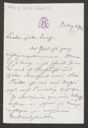 Brief an Hans von Bülow : 04.04.1874