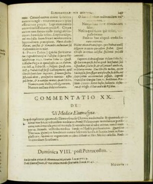 Commentatio XX. De Vi Medica Eleemosynæ.