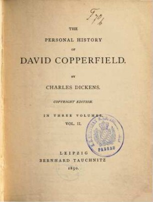 The personal history of David Copperfield : in three volumes, 2