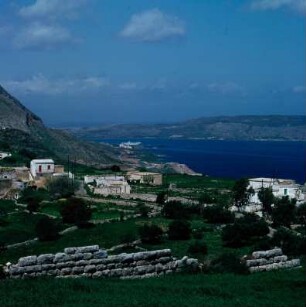 Kreta, Aptera. Die antiken Stadtmauern von Aptera über der Souda-Bucht