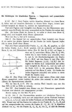 14. Die Richtungen der identischen Figuren. - Congruente und symmetrische Figuren.