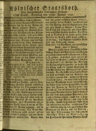 Kölnischer Staatsboth. 1786-1791