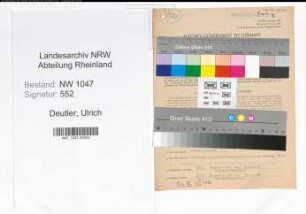 Entnazifizierung Ulrich Deutler , geb. 09.07.1904 (Ingenieur)