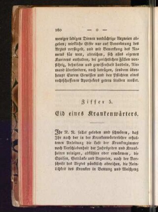 Ziffer 5. Eid eines Krankenwärters
