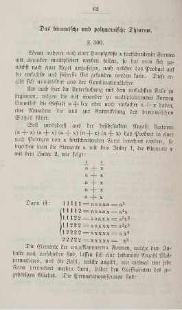 Das binomische und polynomische Theorem. Exponentialreihe. Logarithmische Reihen.