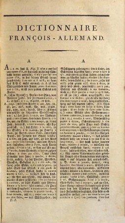 Nouveau dictionnaire allemand-françois et françois-allemand à l'usage des deux nations, Tome Premier. Contenant Le Francois Expliqué Par L'Allemand