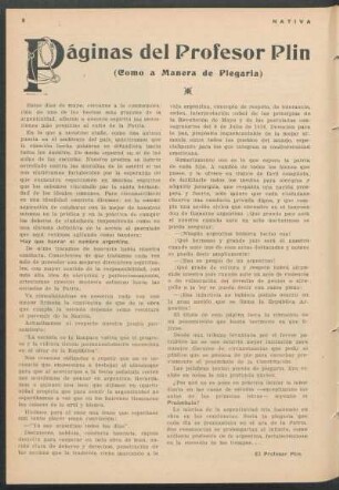 Páginas del Profesor Plin : (Como a manera de plegaria)