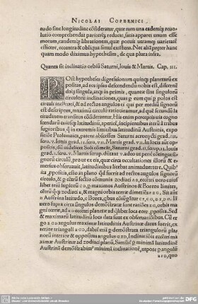 3. Quanta sit inclinatio orbium Saturni, Iovis et Martis.