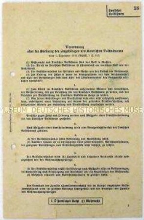 Verordnung über Pflichten und Rechte der Volkssturmsoldaten