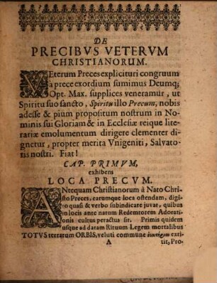 Sacrarvm Antiqvitatvm De Precibvs Vetervm Christianorvm Libellvs : in quo Veterum Oratoria Et Stata Orandi Tempora percenset Ioachimus Hildebrandus S. Theol. D. ...