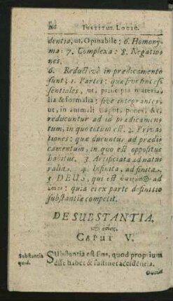 De Substantia. Caput V.