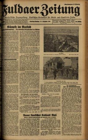 Ausgabe vom Sonntag, den 03. Dezember 1939.