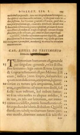 Cap. XXXIII. De Testiomonio humano legis & sententie.