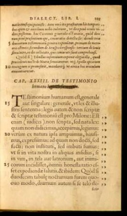 Cap. XXXIII. De Testiomonio humano legis & sententie.