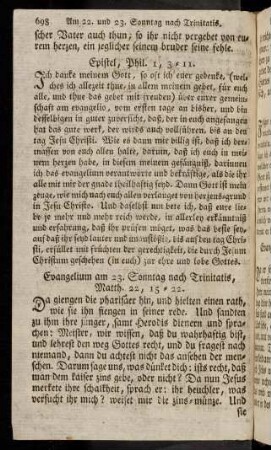 698-709, Evangelium am 23. Sonntag nach Trinitatis; ...