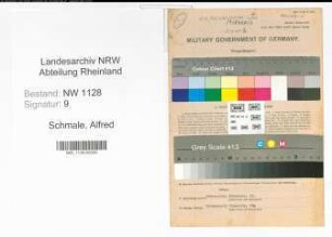 Entnazifizierung Alfred Schmale , geb. 13.08.1911 (Feuerwehrmann)