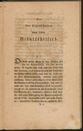Von den Eigenschaften eines ächten Geburtshelfers