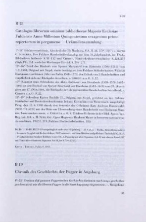 B 19. Chronik des Geschlechts der Fugger in Augsburg